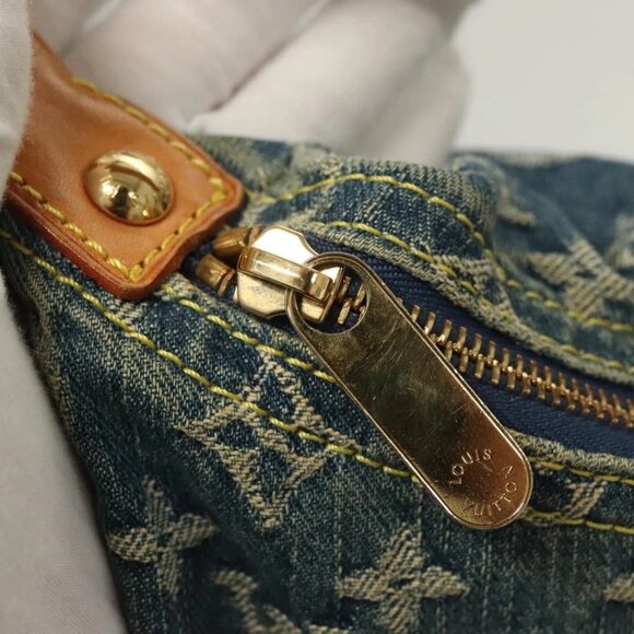 LOUIS VUITTON Monogram Denim Buggy GM Shoulder Bag Blue - Picture 11 of 16